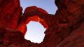 Arches 07 Tilt Down Double Arch Sunset Utah USA Video