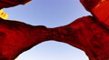 Arches 08 Tilt Down Double Arch Sunset Utah USA Video