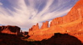 Arches Timelapse 08 Zoom In Park Avenue Courthouse Towers Sunset Utah USA Video