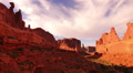 Arches Timelapse 09 Tilt Up Park Avenue Courthouse Towers Sunset Utah USA Video