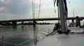 Team on deck of sailing yacht. Yachting, extreme sport, tourism Video