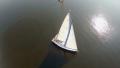 Aerial view magnificent yacht at sunset, white sails, adventures Video