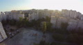 City aerial, bedroom suburb buildings, view from the air Video