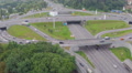 Heavy car traffic, busy city road junction, rush hour aerial Video