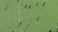 Young people playing football (soccer) having rest. Aerial shot Video