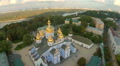 Majestic aerial view of church with golden domes, cityscape Video