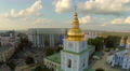Panoramic view of Kyiv city, Ukraine. Buildings, church aerial Video