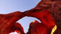 4K Arches 05 Tilt Down Double Arch Sunset Utah USA Video