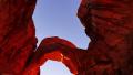 4K Arches 07 Tilt Down Double Arch Sunset Utah USA Video