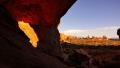 4K Arches 09 Tilt Down Double Arch Sunset Utah USA Video