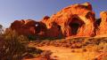 4K Arches 13 Windows Section Sunset Double Arch Utah USA Video