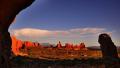 4K Arches 22 Windows Section Sunset Double Arch Utah USA Video