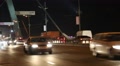 Road traffic on the bridge in nighttime with stereo sound Video