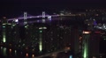 Aerial of The City Of Busan And Gwangan Suspension Bridge At Night HD Video