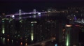 Aerial of The City Of Busan And Gwangan Suspension Bridge At Night 4K Vídeo