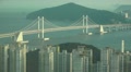 The Gwangan Suspension Bridge With Mountain And City Buildings HD Video