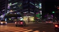 Asian City Intersection At Night Car Traffic HD Video