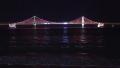 Gwangan Bridge Nighttime LED Light Show Busan South Korea Color Red 4K Video