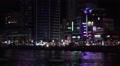 Nighttime Busy Skyline Waterfront Gwangalli Beach Busan South Korea 2 HD Video