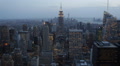 Illuminated Night Dusk Lights Big Apple New York City Skyline Establishing Shot Video