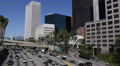 Car Passing Harbor US Freeway Los Angeles LA Downtown Skyline Financial District Video