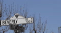 Beverly Hills Drive Crossroad Elevado Avenue Street Road Sign Establishing Shot Video