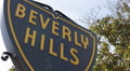 Closeup Details Beverly Hills Street Sign Famous Landmark Roadsign Signboard LA Video