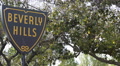Beverly Hills Crossroad Street Board Road Sign Establishing Shot Los Angeles LA Video