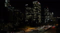 Evening Night Shot Highway Traffic Los Angeles Skyline Busy Rush Hour Commuters Video