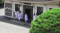 Preist Outside Shrine Building At The Chungnyeolsa Busan South Korea HD Video