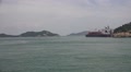 Tracking Coastal Sea Waters And Industiral Ship At Seaport Island Of Naoshima HD Video