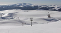 Ski Lift Chairlift Operate Snowboarder Skier Passing Snow Covered Slope Mountain Video