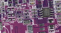 Violet Electronic Board Digital Circuits Microchips Schematic Diagram Background Video