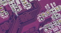 Purple Magenta Circuit Board Closeup Computer Motherboard Internet Networking Video