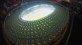Great illuminated stadium, sporting event, view from top, aerial Video