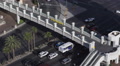 Pedestrians Crossing Bridge Las Vegas Boulevard Strip Busy Street Cars Passing Video