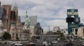 Aerial View Pan Right Popular Landmark Las Vegas Crowded Busy Street Car Traffic Video