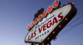 Famous Iconic Fabulous Las Vegas Welcome Neon Sign Illuminated Bulb Lights Night Video