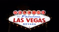 Establishing Shot Las Vegas City Welcome Neon Sign Landmark Night Evening Lights Video