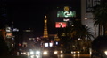 Eiffel Tower MGM Hotel Casino Night Evening Lights Las Vegas Strip Neon Signs US Video
