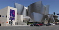 Walt Disney Concert Hall Los Angeles Downtown Car Passing Traffic Busy LA Street Video