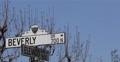 Beverly Hills Drive Crossroad Elevado Avenue Street Road Sign Establishing Shot Video