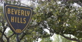 Beverly Hills Crossroad Street Board Road Sign Establishing Shot Los Angeles LA Video