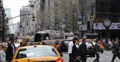 People Crossing Crosswalk New York City Fifth Avenue Busy Cars Traffic Commuters Video