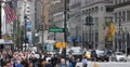 West 42 Crossing Fifth Avenue Crowd People Passing Sidewalk Car Traffic Busy NYC Video