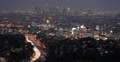 Los Angeles Skyline Busy Road US Freeway Car Traffic Jam LA Night Evening Lights Video