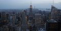 Illuminated Night Dusk Lights Big Apple New York City Skyline Establishing Shot Video