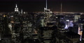 Establishing Shot Night Lights Empire State Building New York City Skyline Tower Video