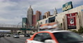 Establishing Shot Las Vegas Landmarks MGM Hotel Casino Busy Street Cars Passing Video