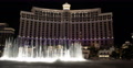 Establishing Shot Famous Water Fountain Las Vegas Bellagio Hotel Night Light USA Video